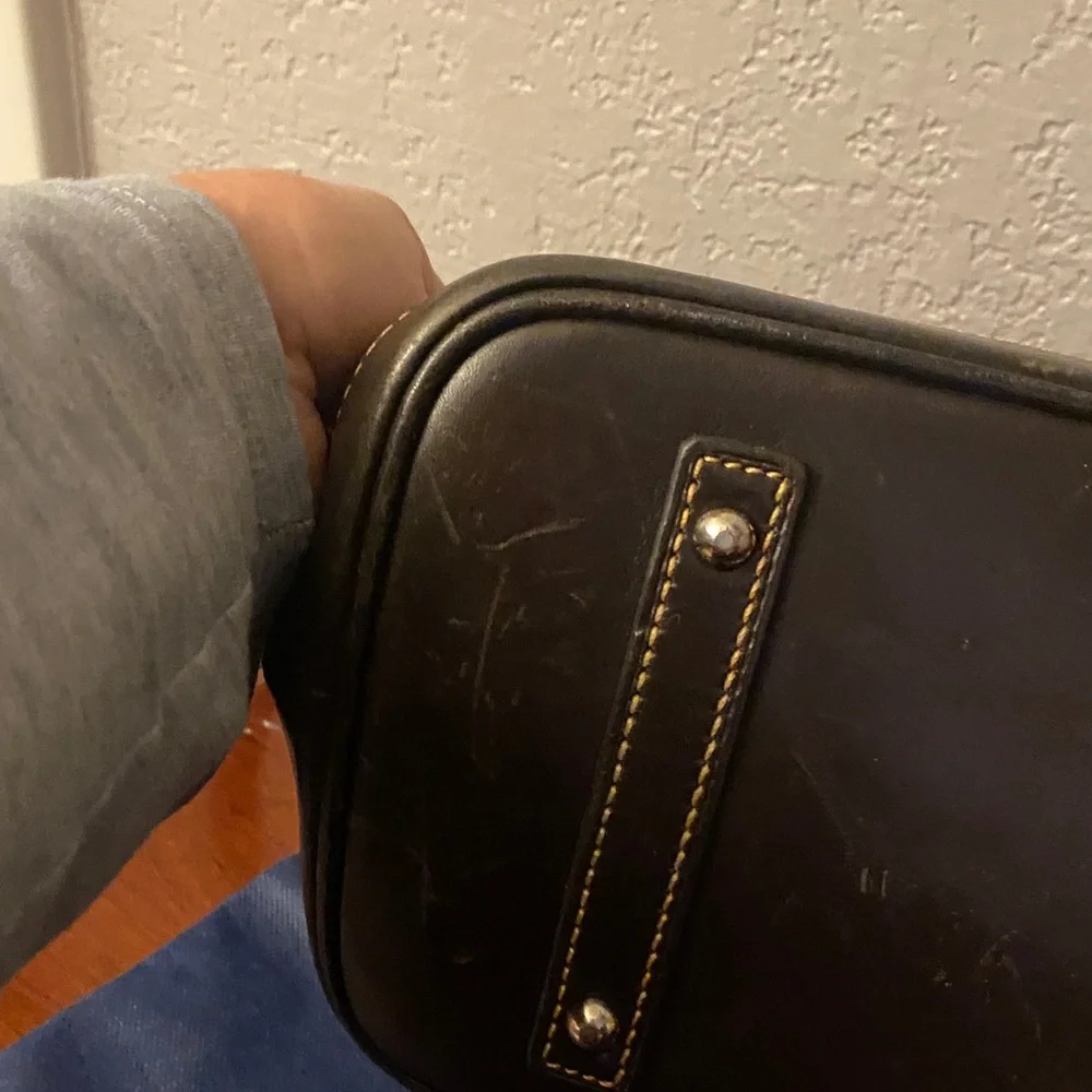 Dooney & Bourke Dark Brown Croc-Embossed Hobo Bag Set
